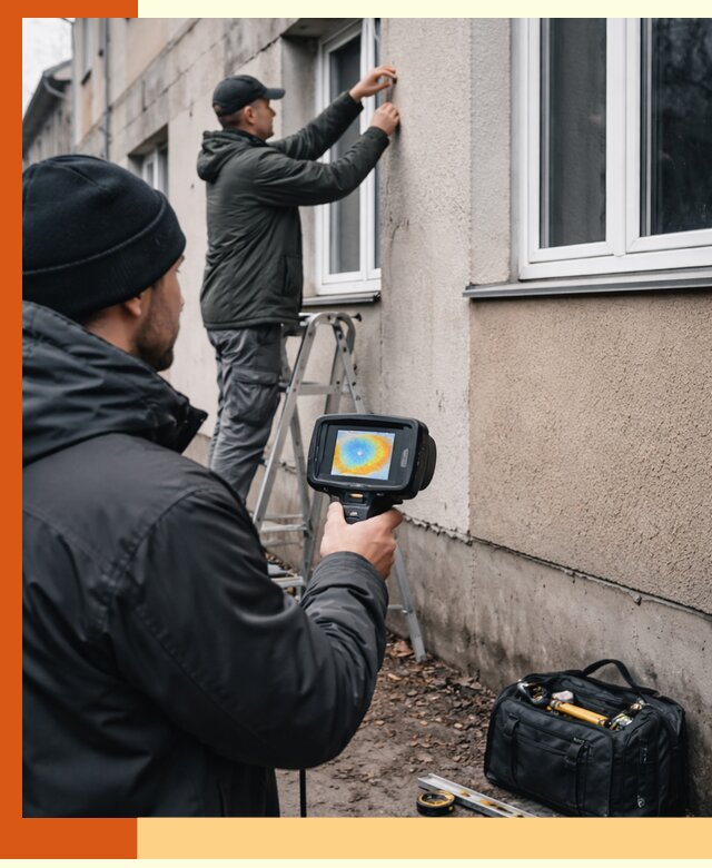 Тепловизионное обследование фасада в Скопине для выявления дефектов