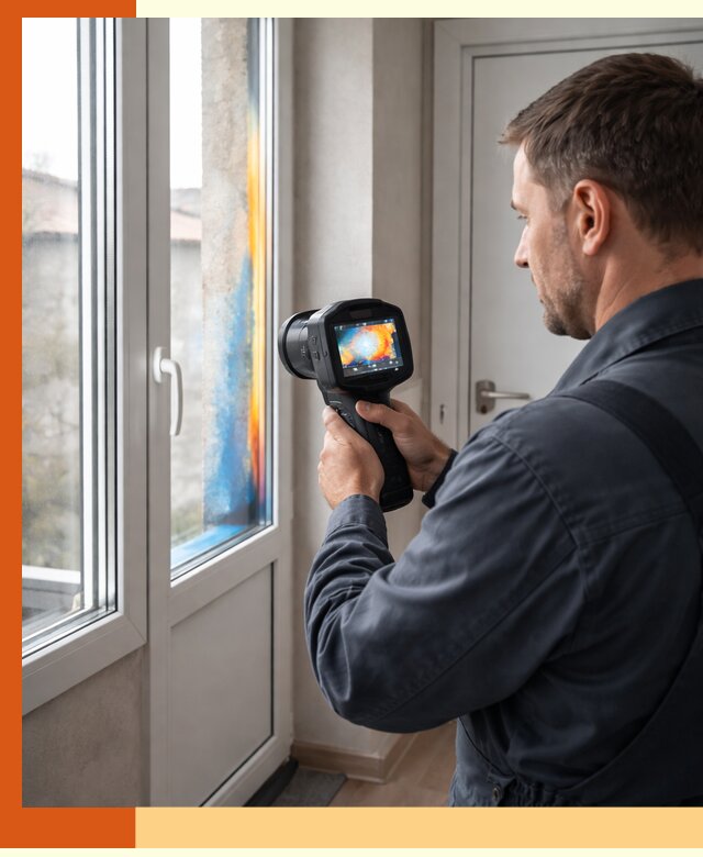 Тепловизионное обследование окон и дверей в Скопине