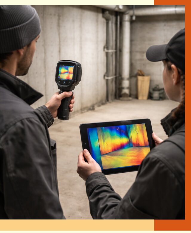 Тепловизионное обследование подвала в Скопине от 4689 руб. — проверка гидроизоляции | ТепломастерСкп