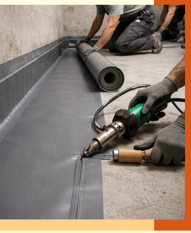 Монтаж гидроизоляционной мембраны в Скопине от 1037 руб/м2 | ТепломастерСкп